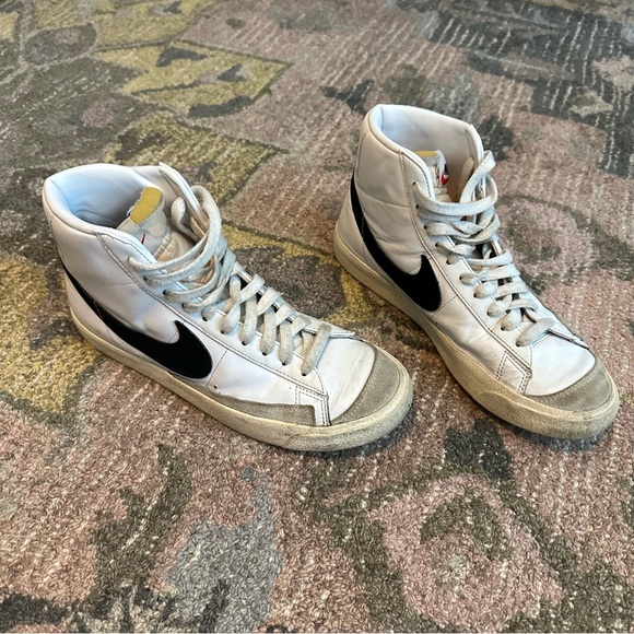 Nike White and Black High-Top Sneakers - Picture 1 of 7